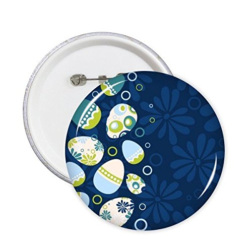 Badge Pâques religion chrétienne motif œuf coloré et cercle de fleur