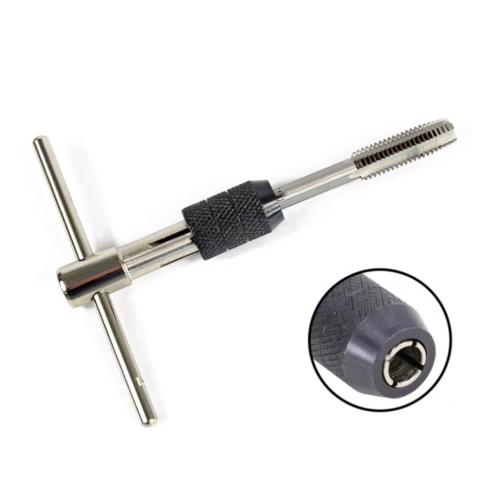 Juego De Machos De Roscar Con Llave De Trinquete – 5 Cabezales M3-M8, Mango En T Ajustable