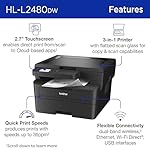 Brother HL-L2480DW Wireless Compact Monochrome Multi-Function Laser Printer with Copy and Scan, Duplex, Mobile, Black & White | Includes Refresh Subscription Trial(1), Amazon Dash Replenishment Ready - Image 3