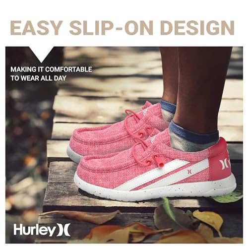 Hurley Kids Elastic Lace Loafers, Canvas Shoes With Stripes For Boys & Girls thumb #3