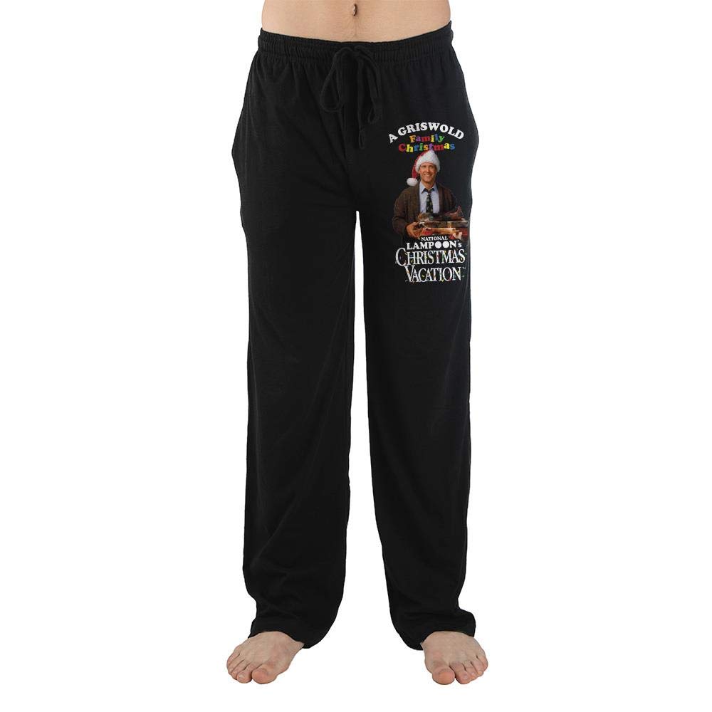 BioworldNational Lampoon's Christmas Vacation Clark Griswold Santa Men's Black Drawstring Sleep Pajama Pants