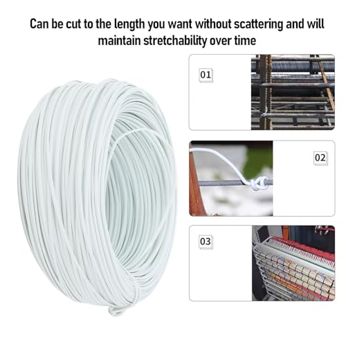 Alambre de amarre para refuerzo, longitud 100m, alambre de hierro galvanizado con PVC, 15% a 20% de elasticidad, resistente a la erosión para uso interior y exterior (Blanco) miniatura 3