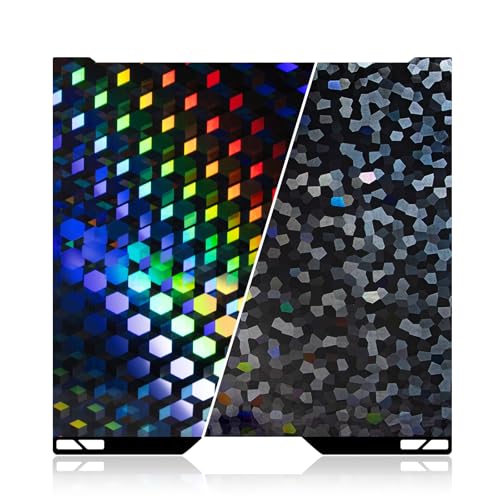 IdeaFormer-3D H2C PEG Build Plate for Bambu Lab 335x346.5mm, Rainbow Hex Glow+Water Cube PEG Spring Steel Bed Plate for 