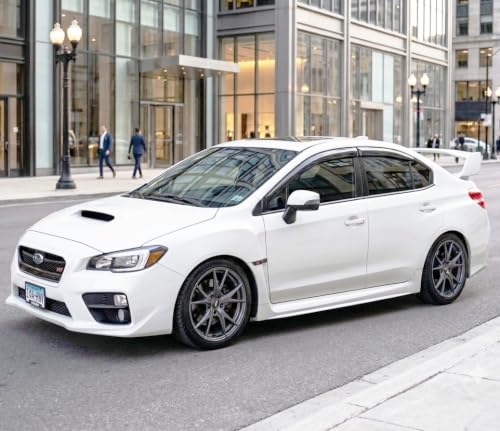 Image of 2015-2021 Tape-On Rain Guards for Subaru WRX Side Window Visor Deflectors, Durable Tinted Vent Shades 2016 2017 2018 2019 2020