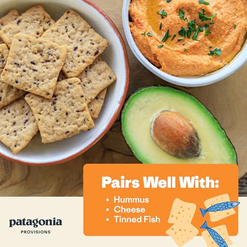 Patagonia Provisions Organic Multiseed Crackers (6 Pack) – 3g Plant Protein Per Serving – Made with Wheat Flour & Sea Salt – Non-GMO, No Added Sugar - Crispy & Crunchy