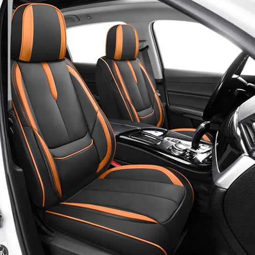 Image of Seat Covers for Chevy Silverado 1500 2007-2026 (Black&Orange,Front Set)