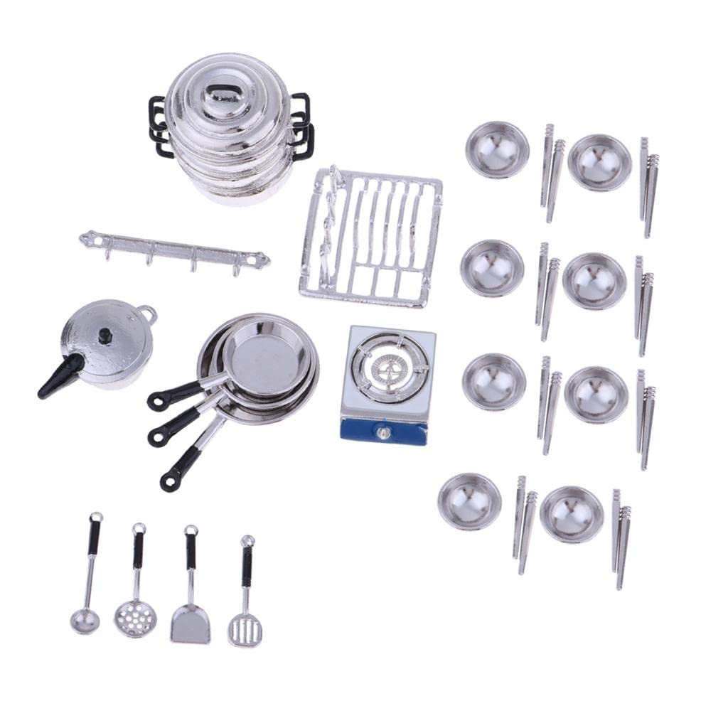 Pentole E Ciotole Per Casa Bambole 1/12 | set da cucina, stoviglie incluse, gioco di ruolo, miniatura