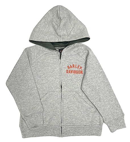Harley-Davidson Big Boys' Bar & Shield Logo Knit Zip-Up Hoodie - Light Gray