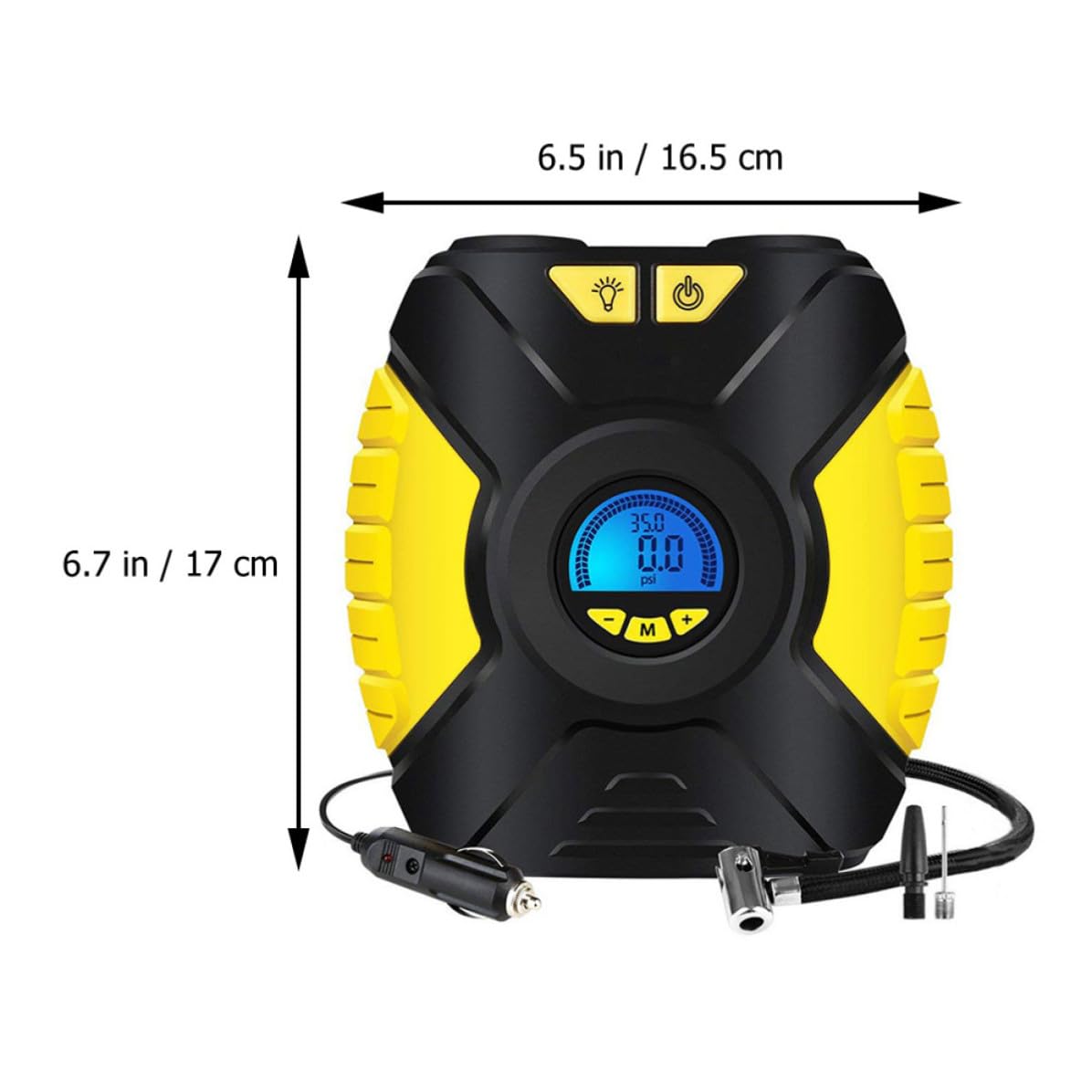 TEHAUX Compresor Portátil para Neumáticos de Coche Pantalla Digital Inteligente, Bomba de Aire de 25l, Material Plástico y Cobre, Adecuado para Viajes y Emergencias