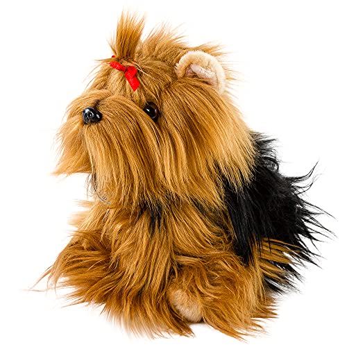 Teddys Rothenburg Kuscheltier Yorkshire Terrier sitzend 28 cm braun schwarz Plüschtier Hund Plüschhund flauschig