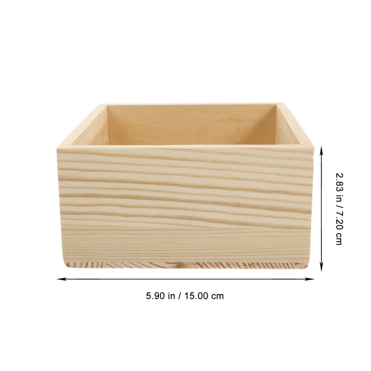 FONDOTIN Lot de 4 Petites Boîtes en Bois sans Couvercle, Coffrets de Rangement Rétro pour Montres et Épingles, Dimensions 15x15x7,2 Cm, pour Organisation Chevet