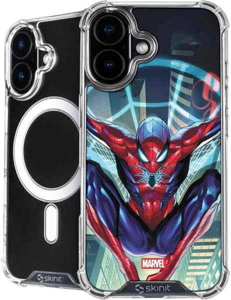 Skinit Phone Case Compatible with MagSafe iPhone 16 - Officially Licensed Marvel Spiderman Spiderman Emblem Design