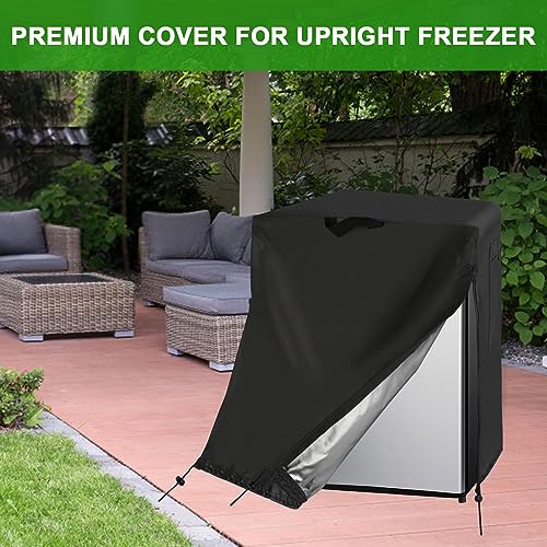 Image of Mini Refrigerator Cover for 24 Inch Wine Fridge & 3 Cu Ft Beverage Freezer | 24x24x34,Waterproof Dustproof Heavy Duty Oxford Fabric,for Most 24 Inch 3.0 Cubic Feet Small Wine Cooler for Outside