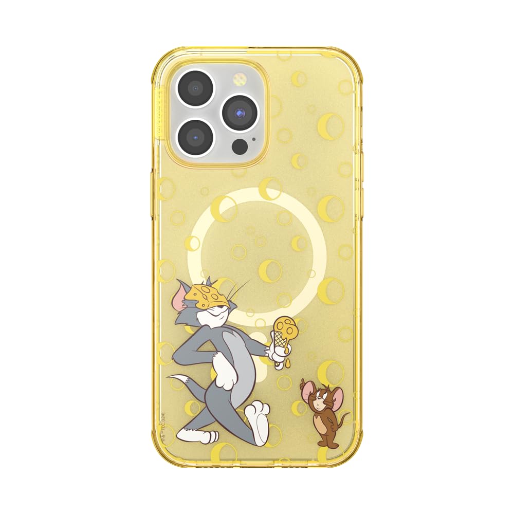 PopSockets iPhone 14 Pro Max Case with MagSafe, Cheese Please, Tom & Jerry Collection, Model 114002