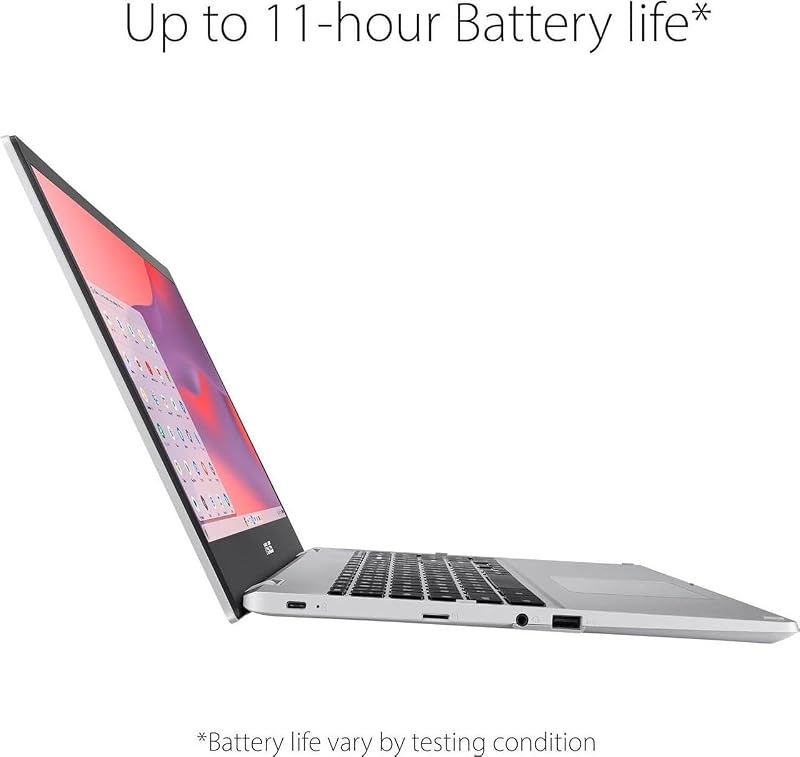 ASUS Chromebook CX1 Laptop, 15.6” FHD (1920 x 1080) LED Display, Intel Celeron N4500 Processor, 8GB RAM, 64GB eMMC, Chrome OS, Silver, TWE 64GB Micro SD Card image 4