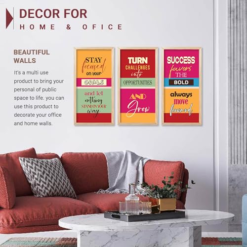 Image of kotart - Painting for wall Hanging | Motivational Wall Decor Paintings | Quotes Wall Decor Paintings | Motivational Quotes Poster With Frame| Wall Hanging Painting For Office Living Room Bedroom Set of 3 (10x19 inch, H)