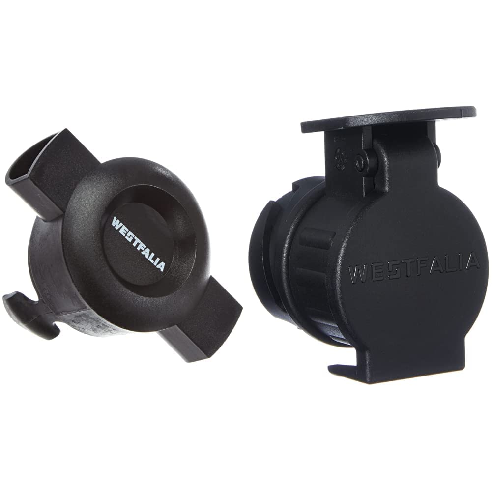 Westfalia Verschluss-Stopfen 933034630101 & Westfalia Adapter 13- auf 7-polig - Für die Verbindung von PKW BZW. Anhängerkupplung mit 13-poliger Steckdose auf Anhänger mit 7-poligem Stecker