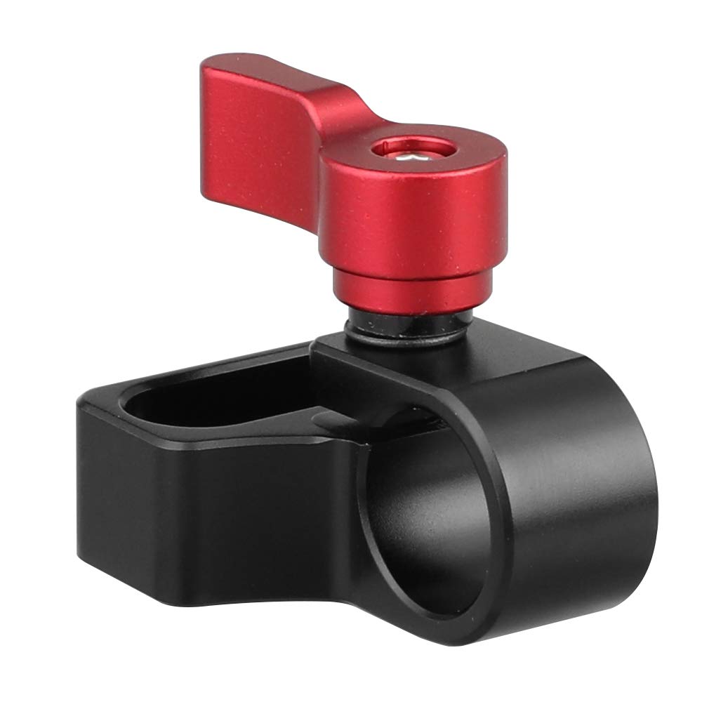 Adaptateur De Serrage Camvate Pour Tige Flexible 15mm - Avec Rainure 1/4-20 Et Bouton Rouge - Aluminium - Universel