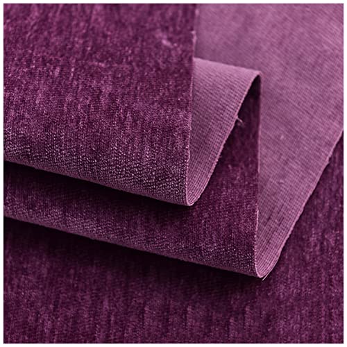 Ashtray-Hu Tela de Tapicería de Chenilla por Metro Suave Resistente 150x100cm para Sofá, Funda de Asiento de Silla, Manualidades DIY, Cortinas, Cojines, Costura(Color:Morado Oscuro)