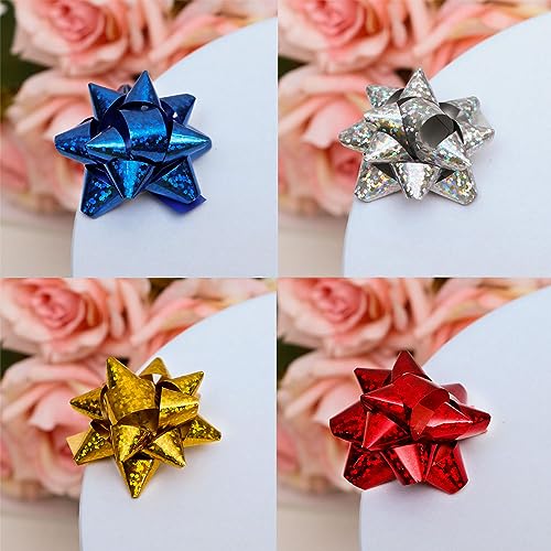 Jonami 100x Geschenkschleifen Selbstklebend Kleine Dekoschleifen - Fertigschleife für Weihnachten, Geburtstag und Hochzeit, Ø 5 cm, Bunt