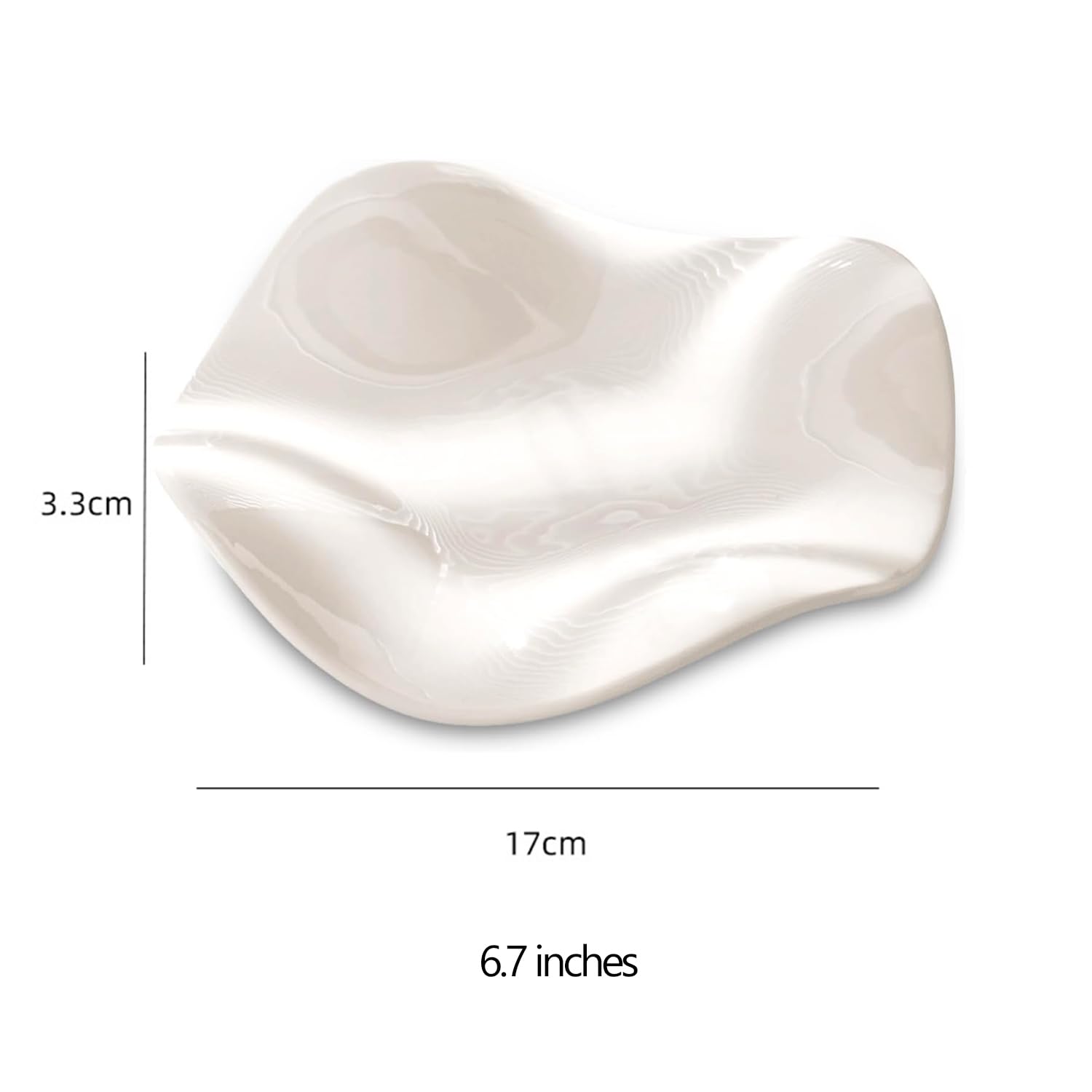Cerámica Bandejas Decorativas, Bandeja Joyas de Cerámica Vaciabolsillos Recibidor,Bandeja Decorativa Llaves Centro De Mesa Joyero de cerámica plato para joyas con forma de hoja (blanco)