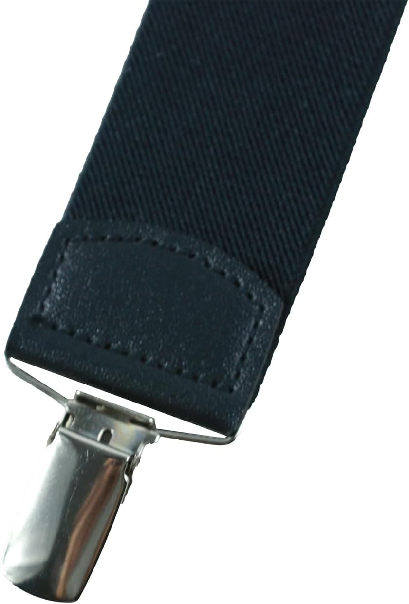 X Suspenders for Men - 1-1/2" Wide Classic X-Back Clip-on