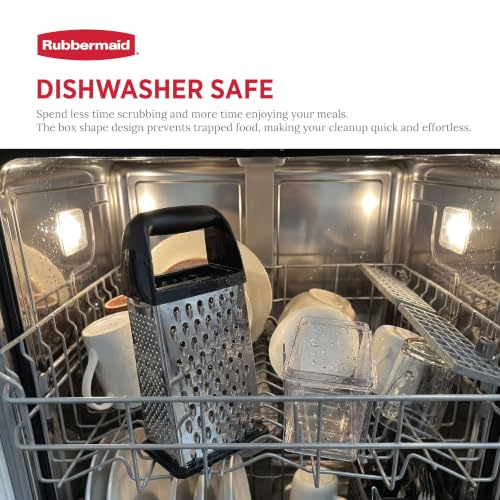 Rubbermaid EZ Grip Box Grater, Stainless Steel Cheese Grater & Container - BPA Free Multi-Surface Cheese Shredder & Food Grater for all Vegetables | Graters for Kitchen -Non-Slip Base, Dishwasher Safe - image 6