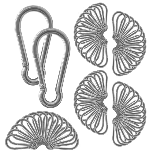 150PCS 2IN Carabiner Clip, M5 Heavy Duty Carbon Steel Carabiner, Spring Snap Hook Clip for Keychian, Locking Carabiner for Outdoor Camping, Fishing, Dog Leash, Hanging
