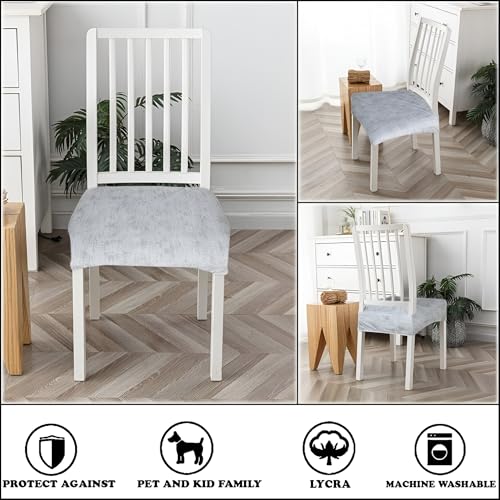 Image of Set of 4 Stretchable Dining Chair Covers, Universal Fit Washable Seat Slipcovers for Dining Room & Home Decor (Texture Orange)