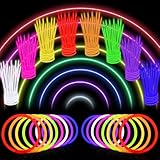 Glow Sticks Bulk Party Favors 100 Pack 8' Glow in the Dark Party Supplies Light Up Neon Party Decorations Glow Necklaces Bracelets for Kids Adults Birthday Halloween Christmas Easter Valentine Wedding