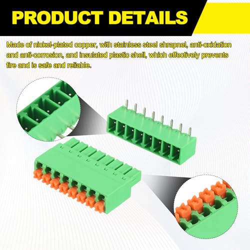 Conectores de bloque de terminales PCB de 8 pines macho y hembra para cableado rápido de paso 4
