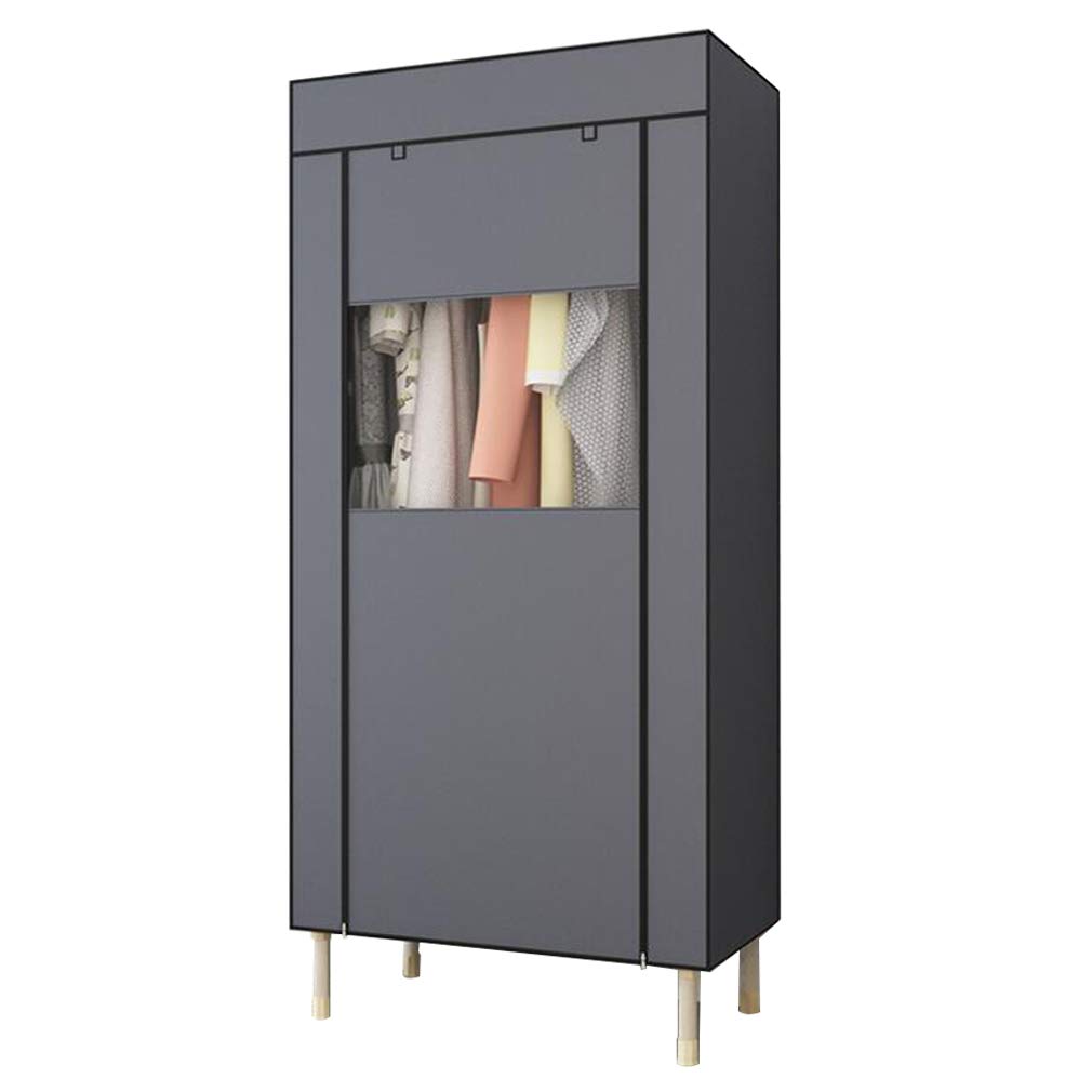 Armario de tela portátil de 85x50x190 cm con estructura de pie para ropa y almacenamiento modular 1