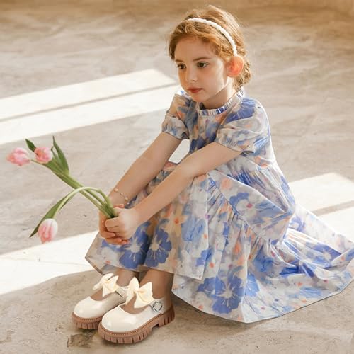 Image of Wulubaba Toddler Girl Dress Shoes Bow Black Dress School Shoes Princess Mary Jane for Toddler /Little Girl