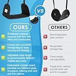 CERBONNY Airplane Foot Rest - Portable and Adjustable Foot Hammock, Travel Flight Essential for Relaxing Your Feet During Journeys - Office Footrests (Black) - Image 4