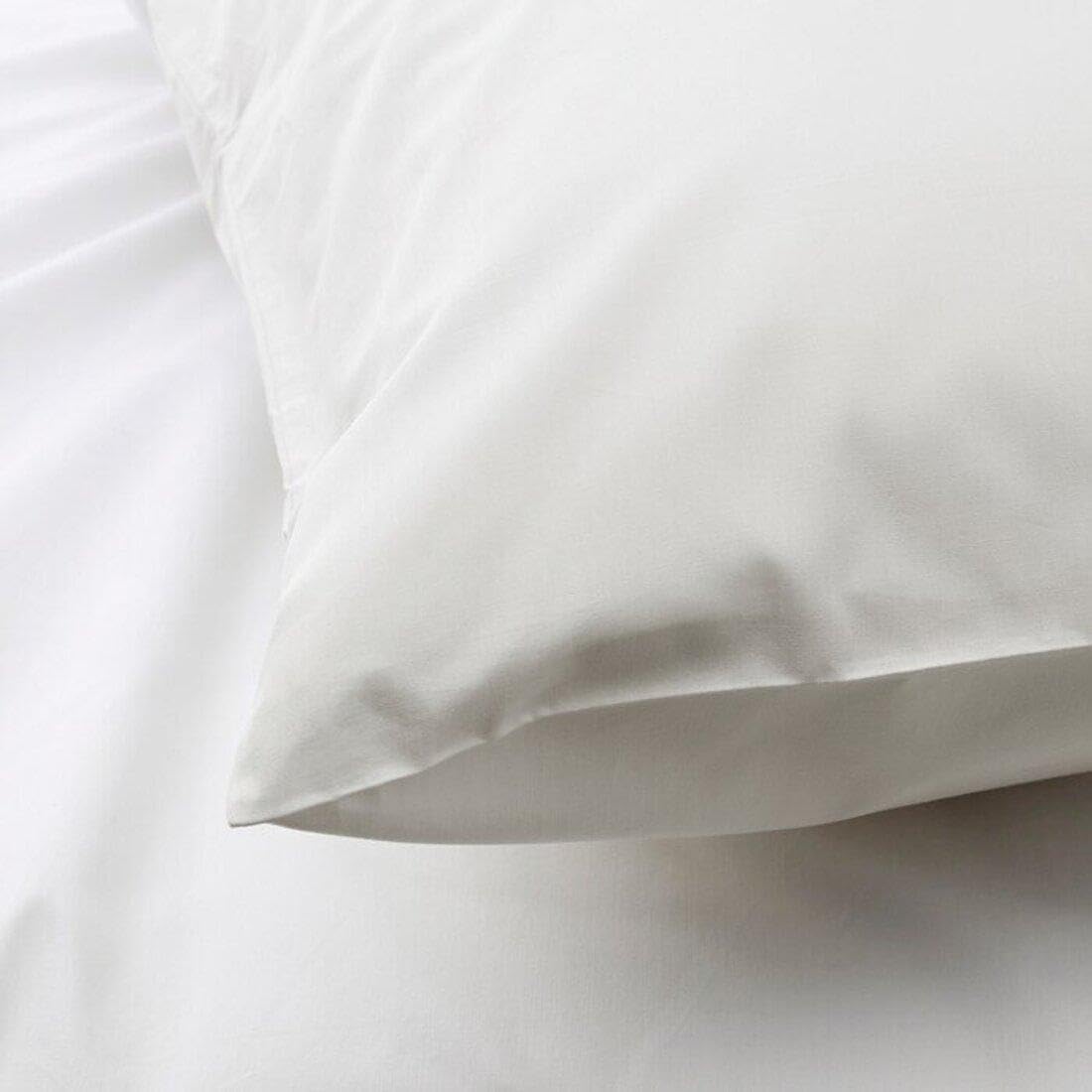 Ikea Luxury Bed Pillows Set, White Cotton Cover with Gray Paisley Pattern, Standard Size, 2-Pack 1