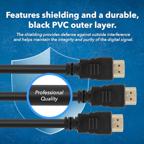 Image of Orei UltraHigh-Speed 4K HDMI Cable 3 Meter (9.84ft) - HDMI Cable 4K@60Hz, HDR10, ARC, 3D - Durable PVC - Compatible With TVs, Sound Bar, Laptop, Projector & More (3 Pack)