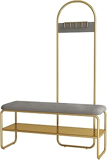 Perchero Perchero Perchero para Ropa, Pasillo Portátil, Entrada, Dormitorio, Estante De Almacenamiento con Banco, Mantenga Su Ropa, Zapato, Sombrero, Artículos Organizados, 6 Colores (Color