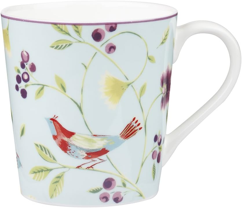 Collier Campbell Chestnut Mug Singing Birds, Ceramic, Blue/Multi-Colour, 28.5 x 18 x 9.2 cm