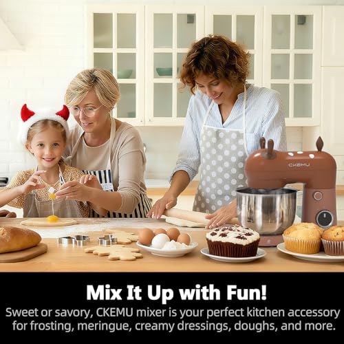 Image of Stand Mixer, Compact & Space-Saving, Stainless Steel Bowl, Unique & Playful Design, Effcient 300W Motor, Dishwasher-Safe Attachments, SM-2549A (Brown)
