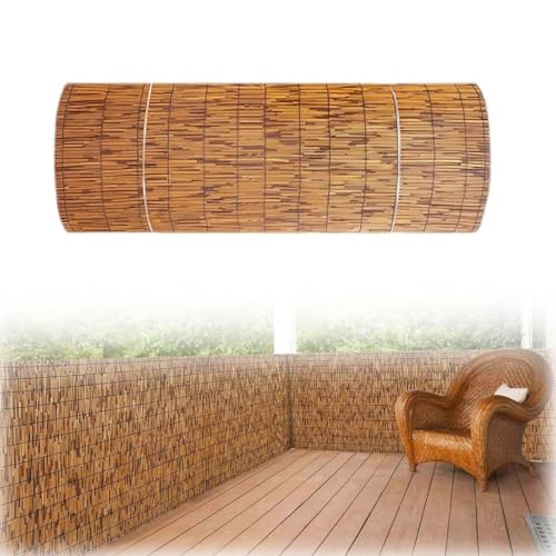 Valla De Bambú De 100 Cm, 120 Cm Y 130 Cm De Alto Para Exteriores, Valla De Caña Natural, Rollo Fácil De Instalar Para Porche, Piscina, Techo, Patio Trasero, Divisor Decorativo(130x200cm(4.3x6.6FT))