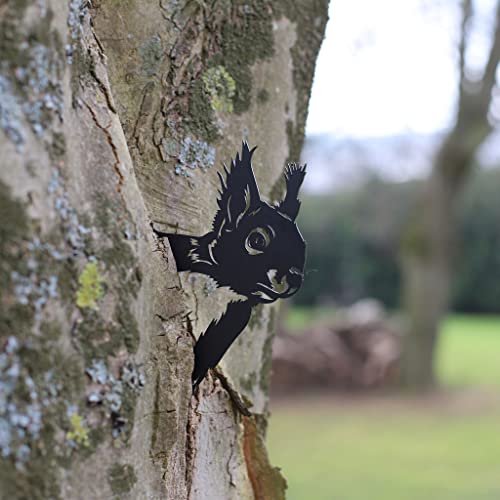 Steelmonks Tree Stake, Squirrel in Matte Black - Image 2