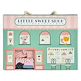 Petit Collage Wind Up Toy Playset, Little Sweet Shop – Wooden Toddler Toy Set with Wind-Up Ice Cream Truck, Track Pieces, and Pop-Out Play Pieces – Activity Toy for Ages 3+ – Makes a Great Gift Idea