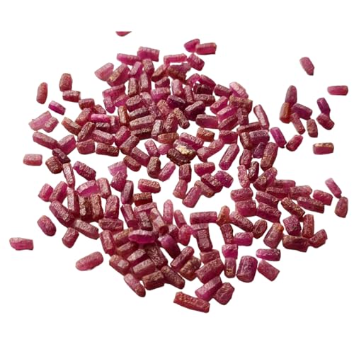 Pierres brutes de rubis pour femmes de 5 à 9 mm, bâtons bruts de rubis en vrac naturels, pierre précieuse de rubis brut pour bijoux, pierre précieuse de rubis en vrac -PKSG166, 10 cts, 10 pièces
