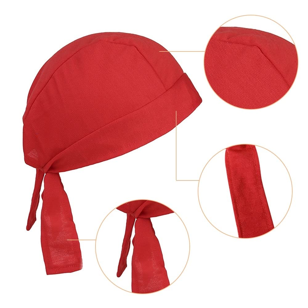 DONGKER DOO Rag Dew Rags, 6 Stück Durag-Kappe für Herren, DOO-Tuch für Herren, Atmungsaktiv Bandana Cap Laufmütze für Kopfumfang von 55-58 cm Männer und Frauen