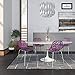 LeisureMod Forest Modern Dining Chair with Chromed Legs, Set of 4 (Purple)