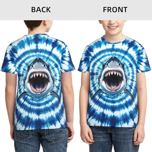 Image of Big Kids Tie Dye Shirt for Boys Girls Short Sleeve Hippie Tshirt Senior Tee
