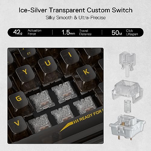 Teclado Mecânico Gamer Redragon Fizz RGB Clear Black 60% Switch Crystal K617CTB-RGB