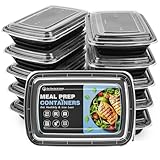 GUANFU Meal Prep Containers 1 Compartment, BPA Free Reusable Food Prep Containers with Lids - Microwave, Freezers & Dishwashers Safe - Stackable Storage Lunch Boxes (10 Pack 28 oz)