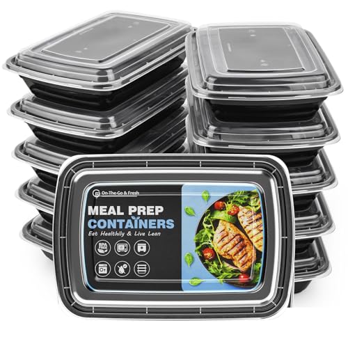 GUANFU Meal Prep Containers 1 Compartment, BPA Free Reusable Food Prep Containers with Lids - Microwave, Freezers & Dishwashers Safe - Stackable Storage Lunch Boxes (10 Pack 28 oz)