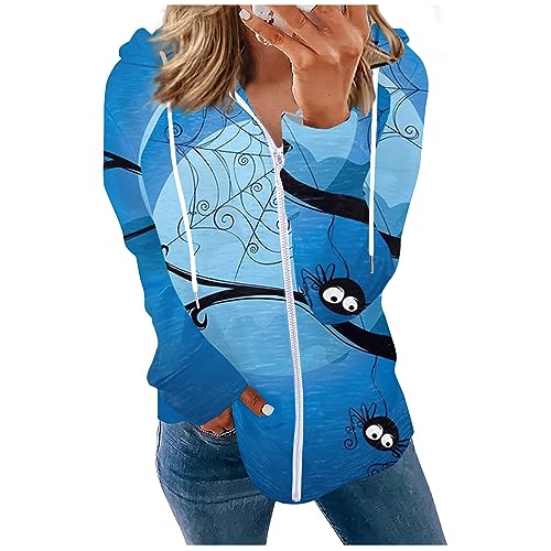 Jacken Damens Mit Reißverschluss Strand Jacken Crewneck Herbste Overzised...